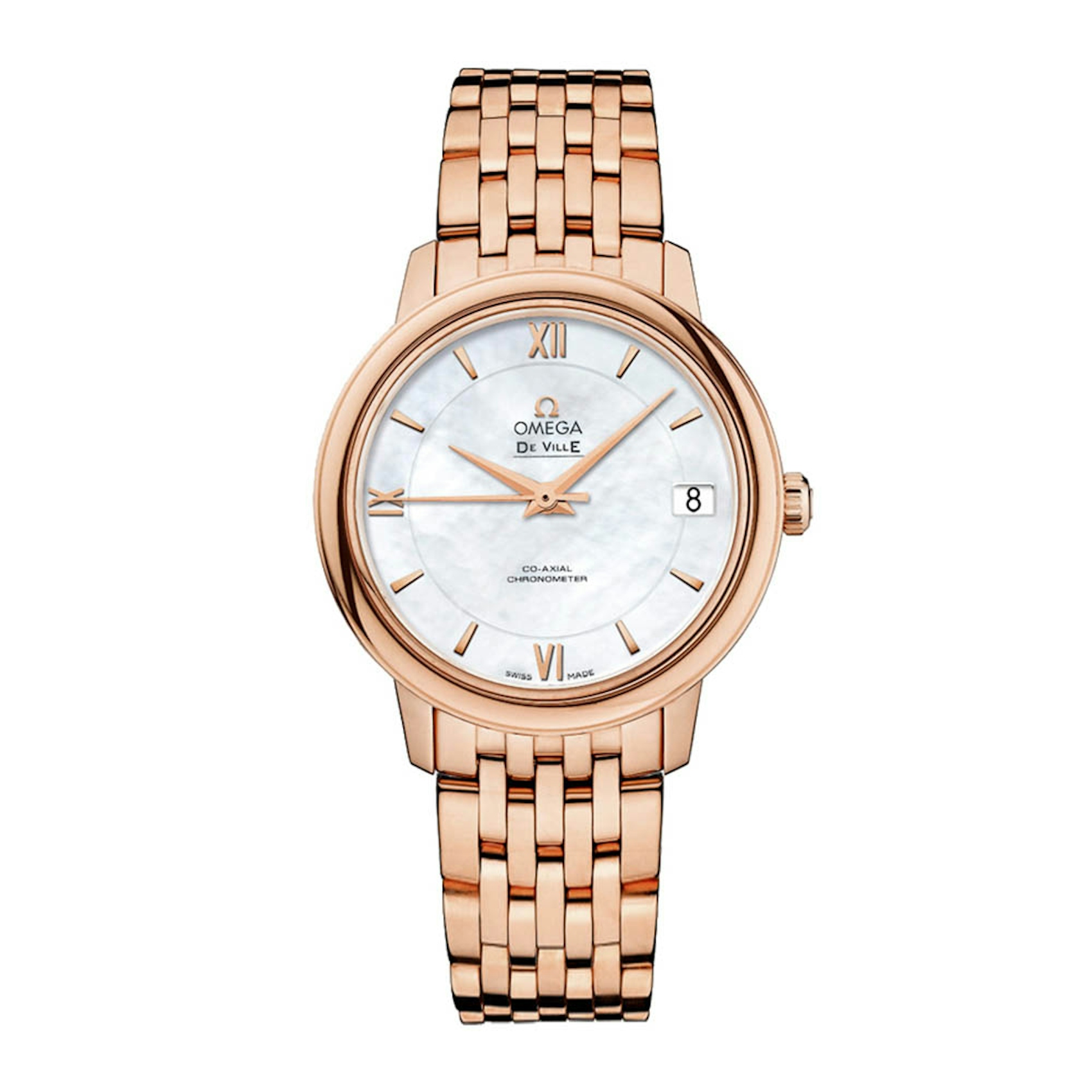 Horizontal Omega De Ville Prestige 18K Rose Gold 32.7mm 424.50.33.20.05.002