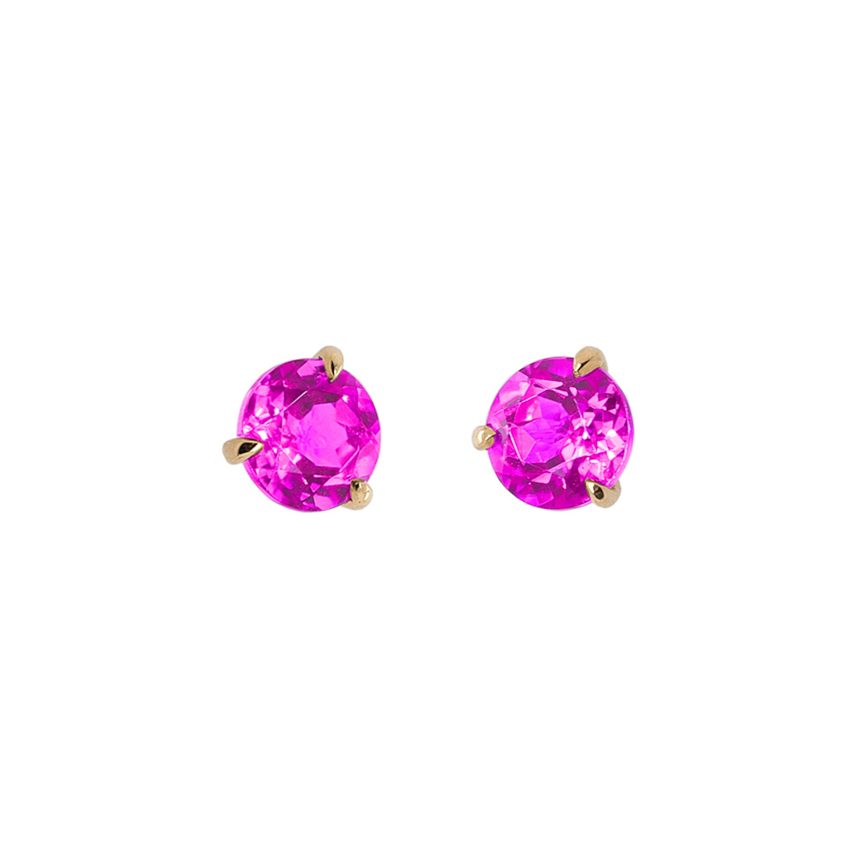 Vertical 14K Yellow Gold Birthstone Tourmaline October Stud Earrings