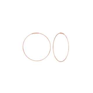 Vertical 14K Rose Gold 40mm Wire Endless Hoop Earring