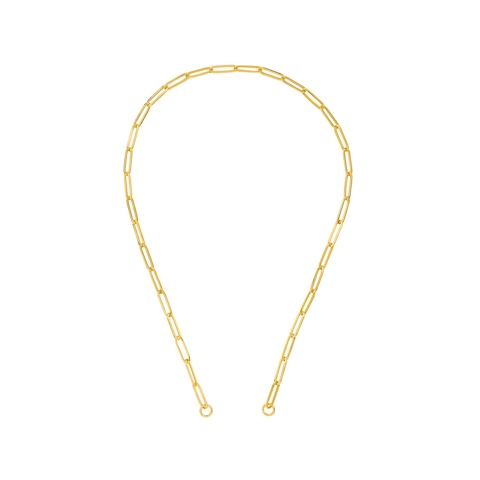 Vertical 14K Yellow Gold 5mm Open Paperclip Chain