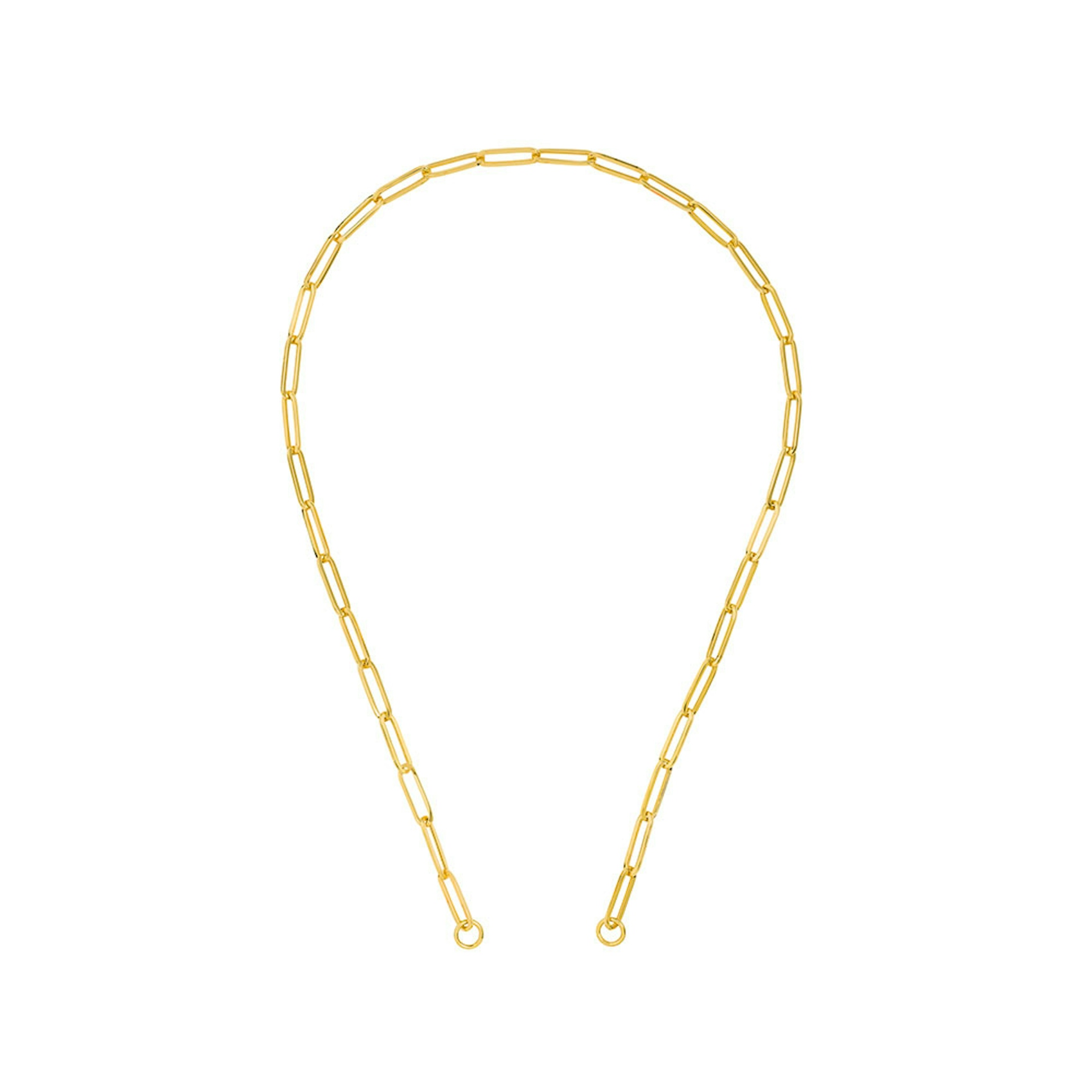 Vertical 14K Yellow Gold 5mm Open Paperclip Chain