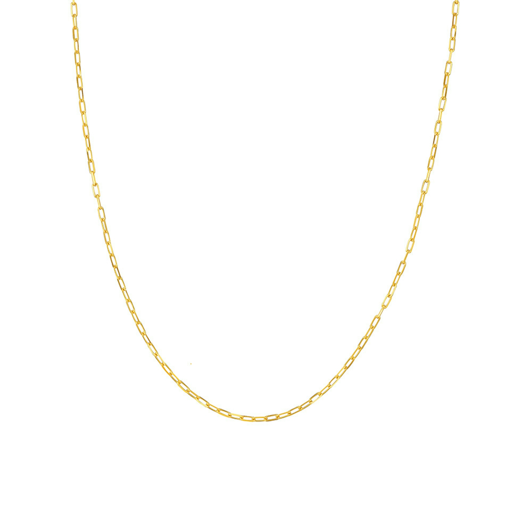 Vertical 14K Yellow Gold 1.95mm Paperclip Chain