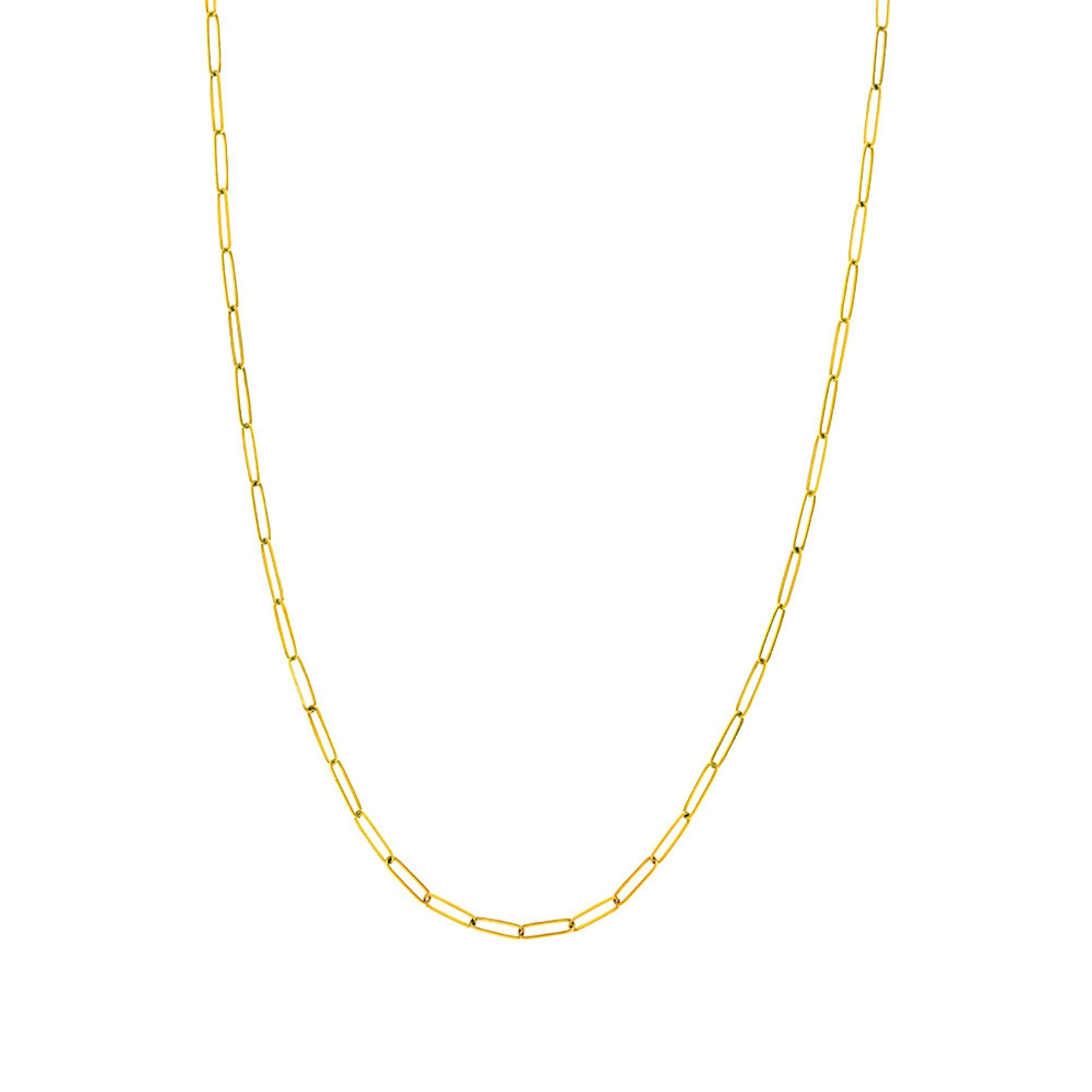 Vertical 14K Yellow Gold 2.6mm Paperclip Chain