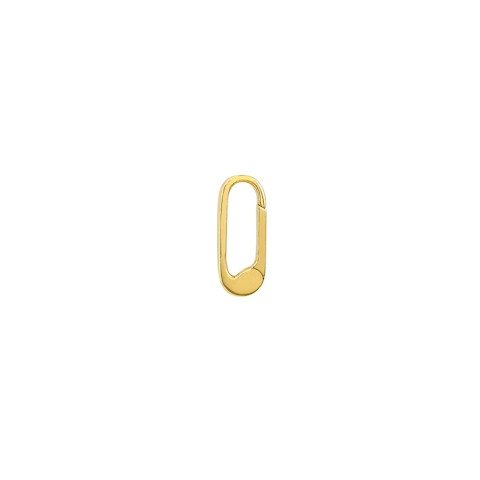 Vertical 14K Yellow Gold Small Square Wire Oval Charm Lock