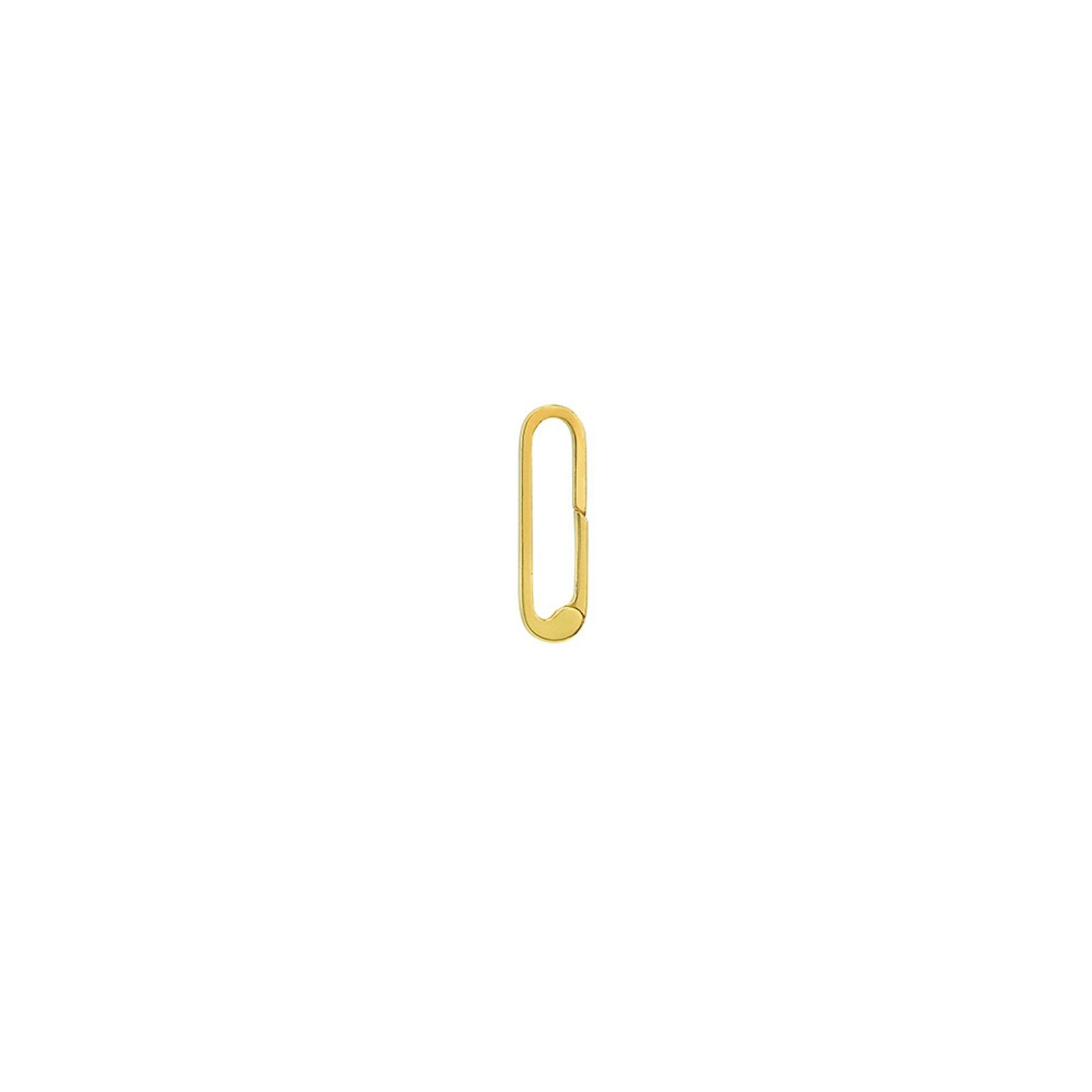 Vertical 14K Yellow Gold Square Wire Paperclip Charm Lock