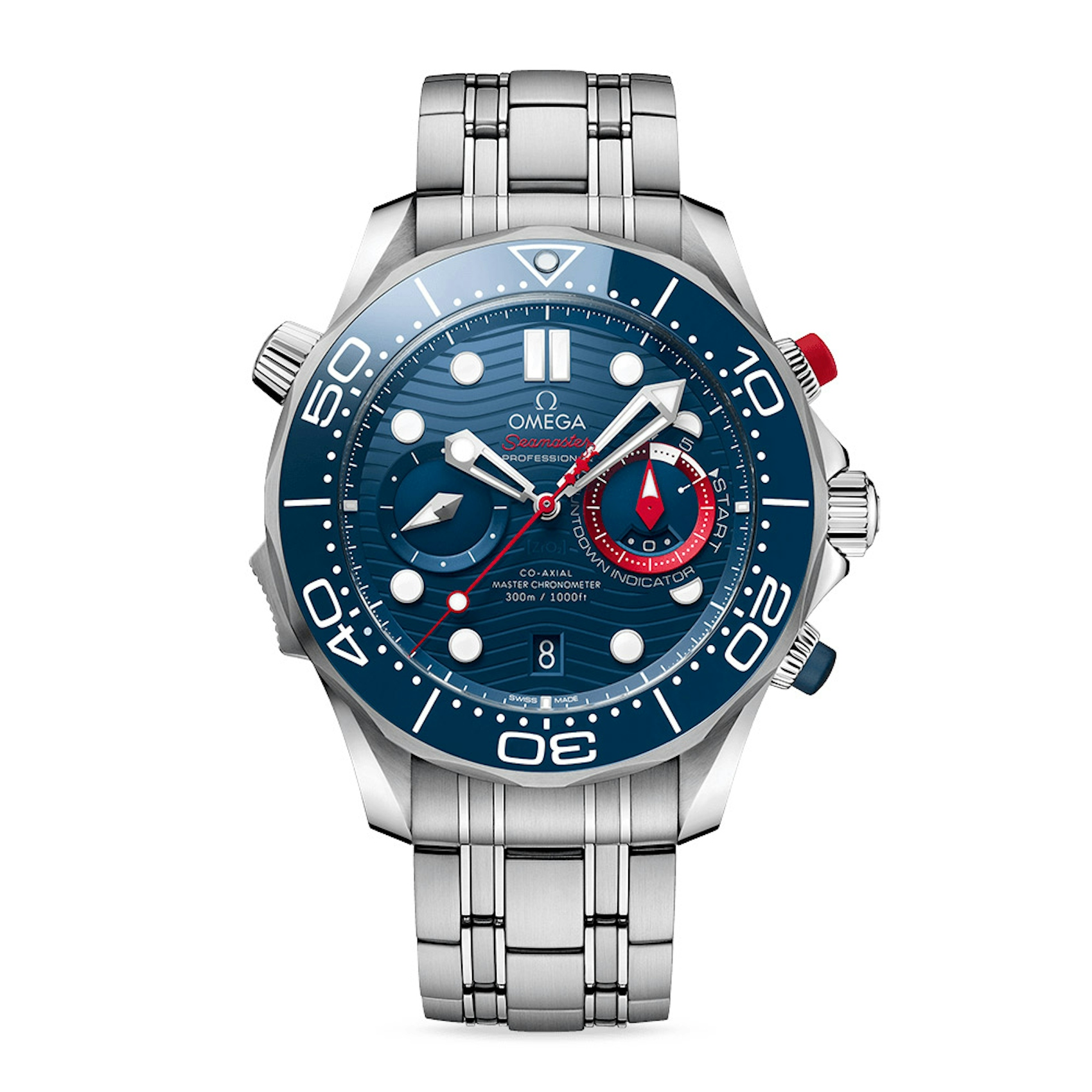Horizontal Omega Seamaster Diver 300M Chronograph America's Cup 44mm 210.30.44.51.03.002