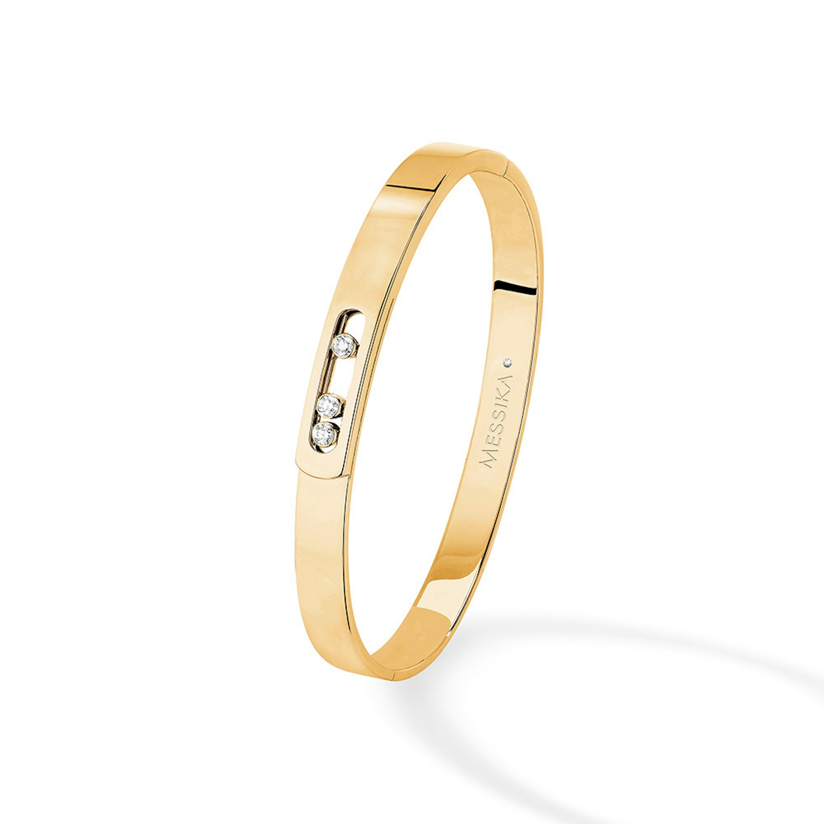 Vertical 18K Yellow Gold Move Noa Diamond Bangle