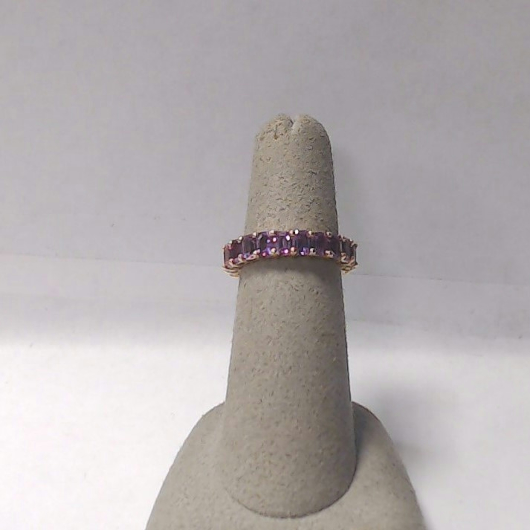 Vertical 18K Rose Gold Purple Sapphire Eternity Band