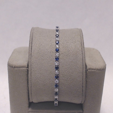 Vertical 18K Diamond and Sapphire Bracelet