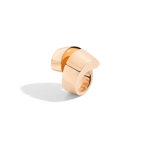 Vertical 18K Rose Gold Kiss Ring