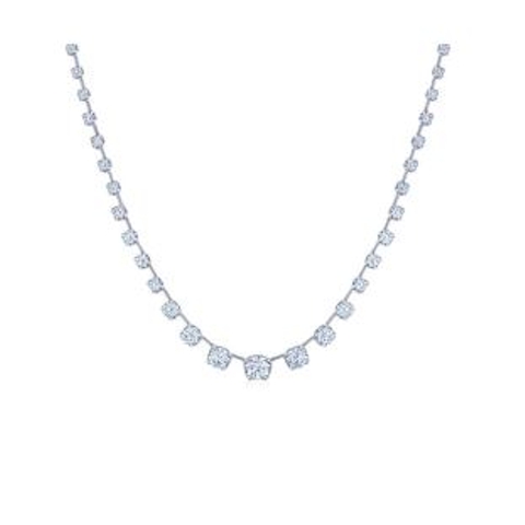Vertical 18K White Gold Starry Night Graduated Diamond Necklace