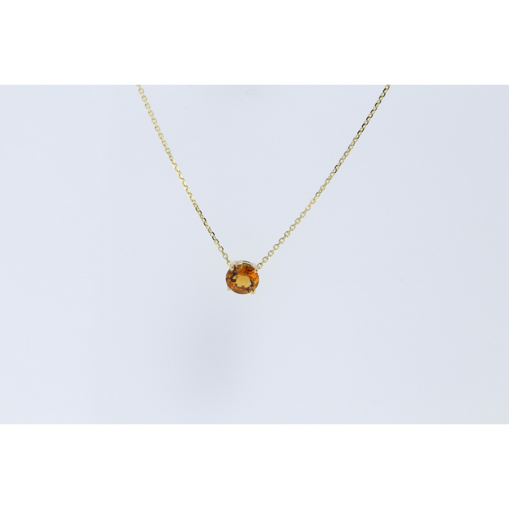 Vertical 14K Yellow Gold Birthstone Citrine November Necklace