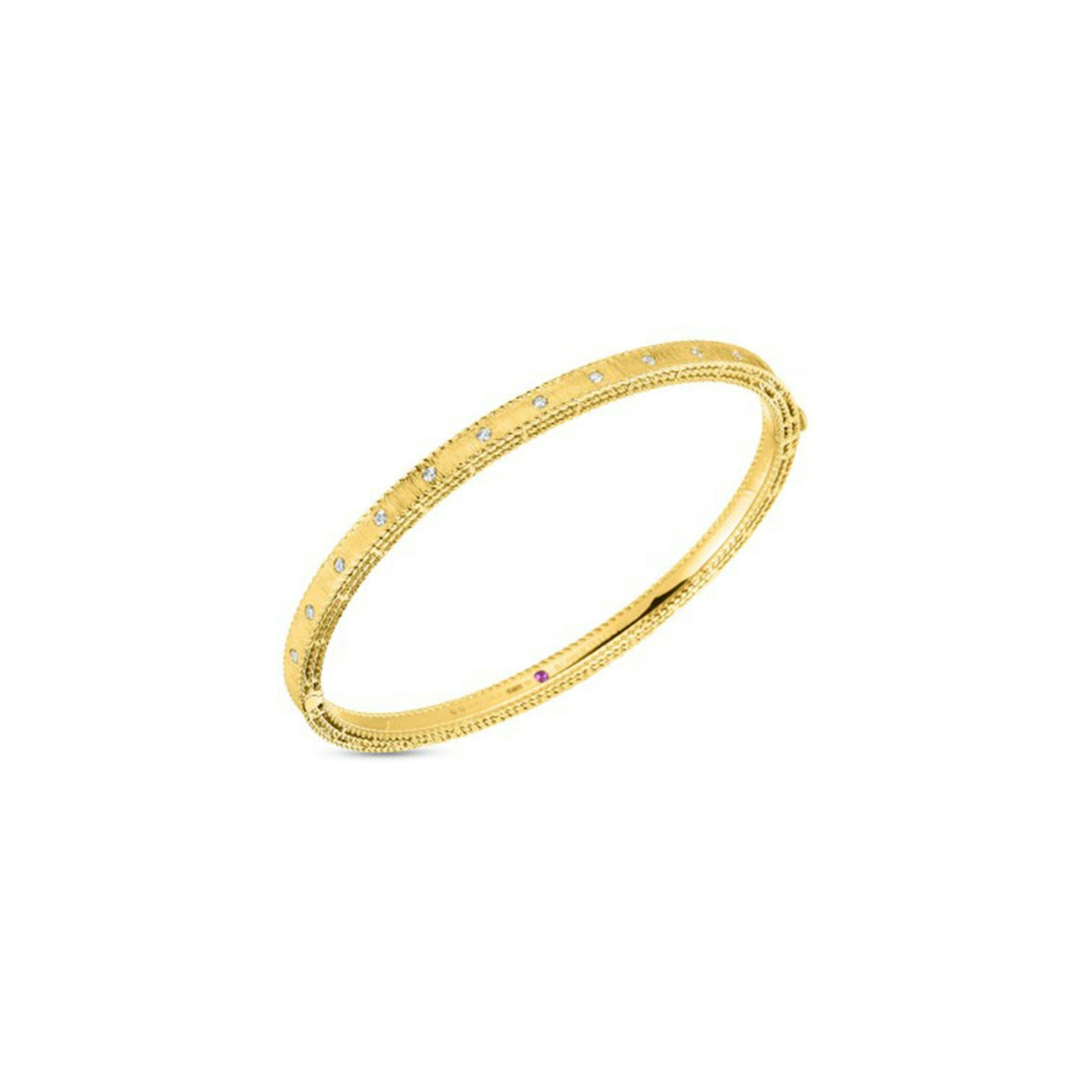 Vertical 18K Yellow Gold Princess Diamond Bangle