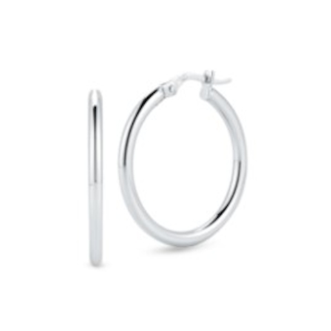 Vertical 18K White Gold The Perfect Hoop Small Earrings