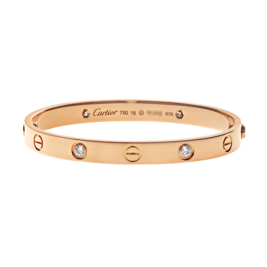 Vertical 4 Diamond Love Bracelet - Size 16