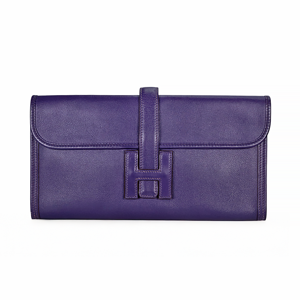 Pre-Owned Hermès Swift Jige Elan Clutch 29 Purple | 1916