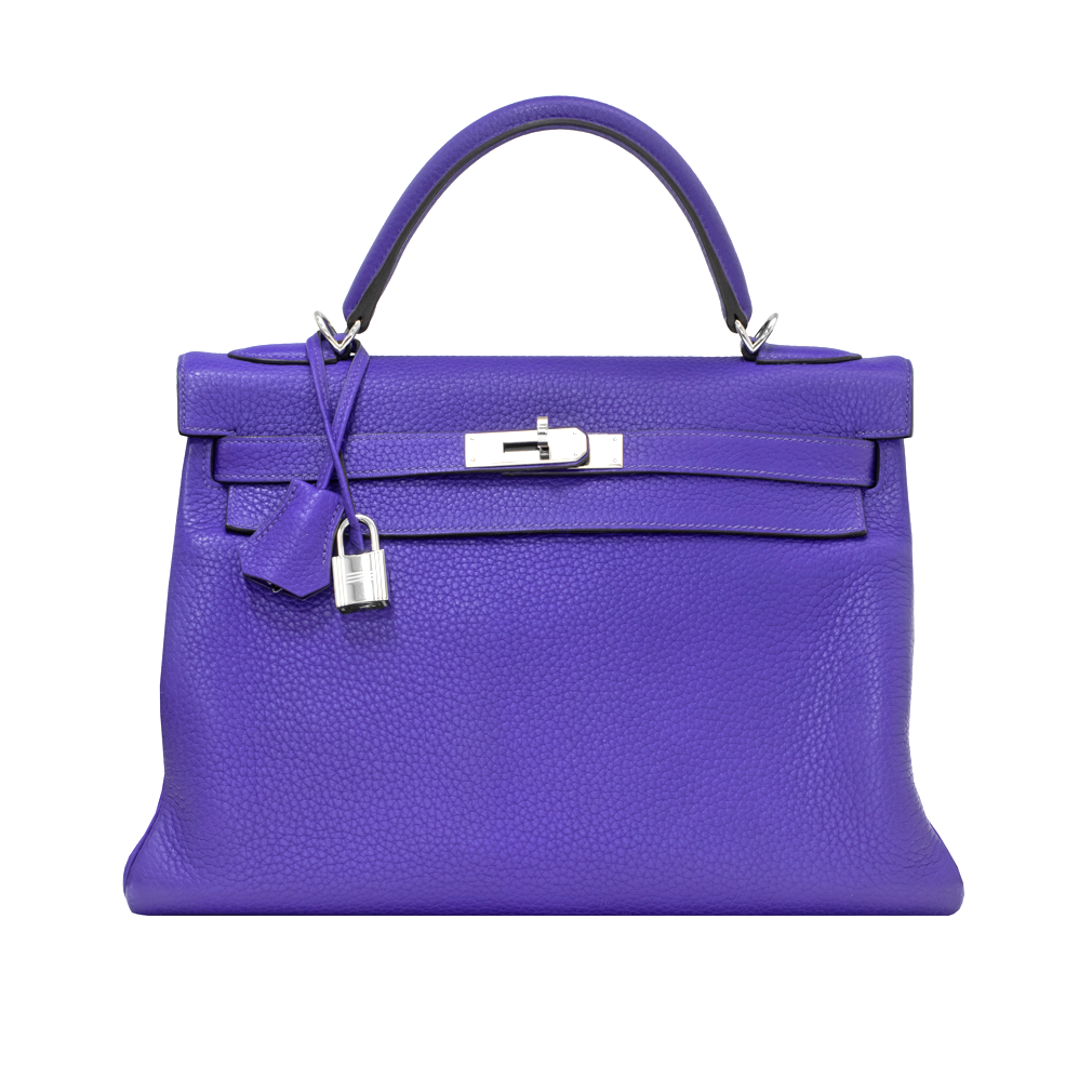 Hermès Taurillon Kelly 32 Blue Electric