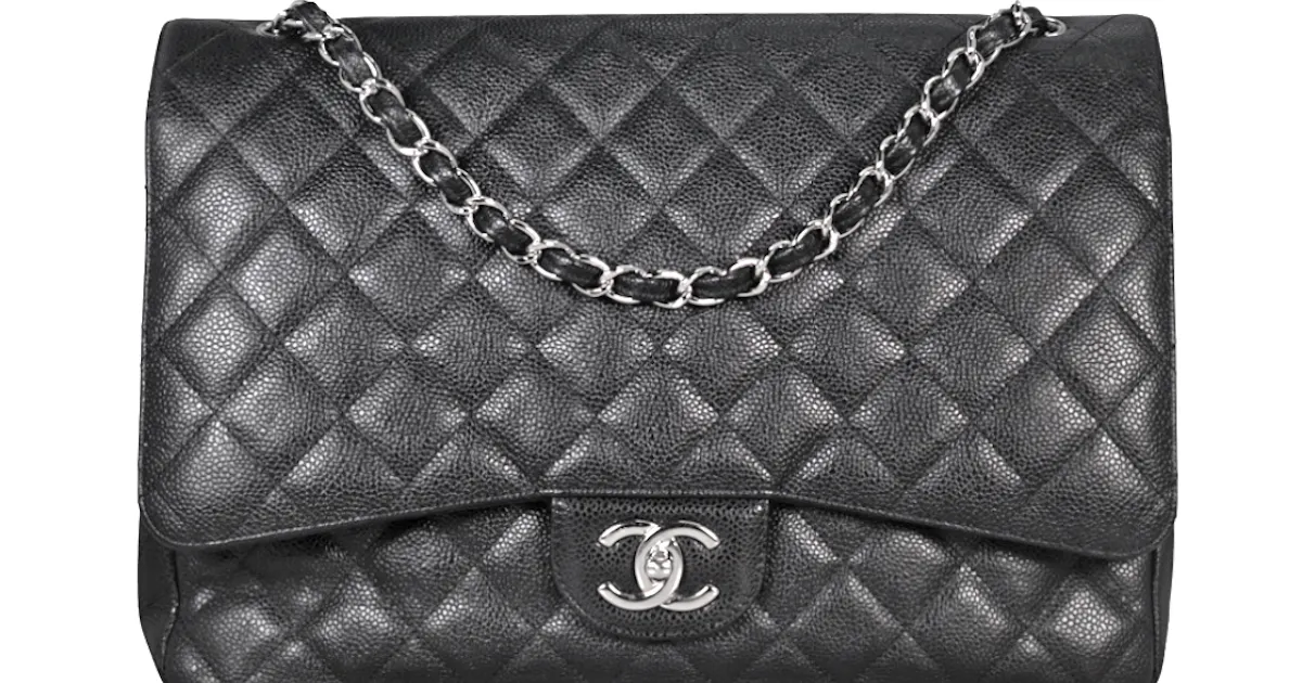 Chanel Quilted Caviar Classic Double Flap Maxi Black