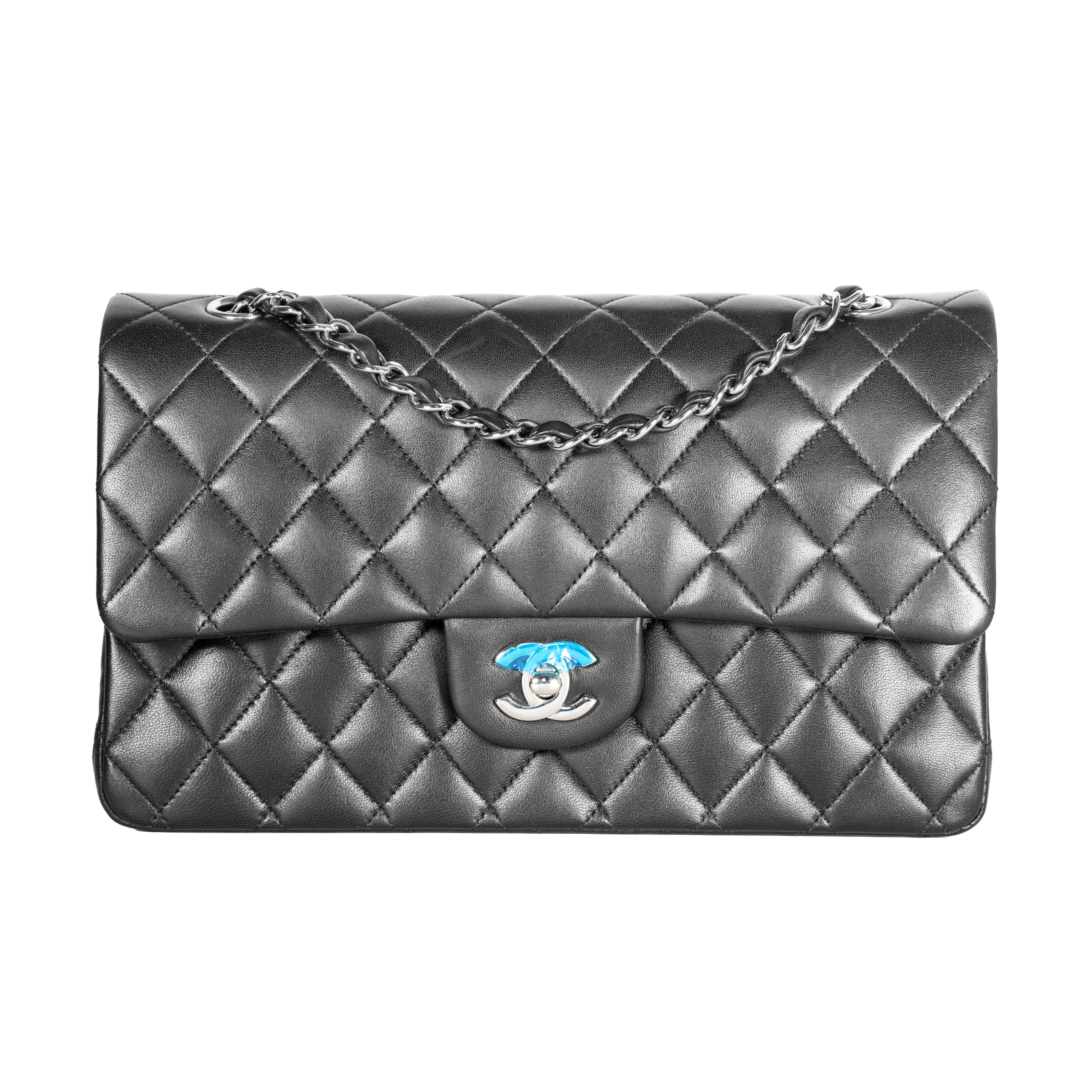Image #1 Quilted Lambskin Classic Double Flap Medium Black
