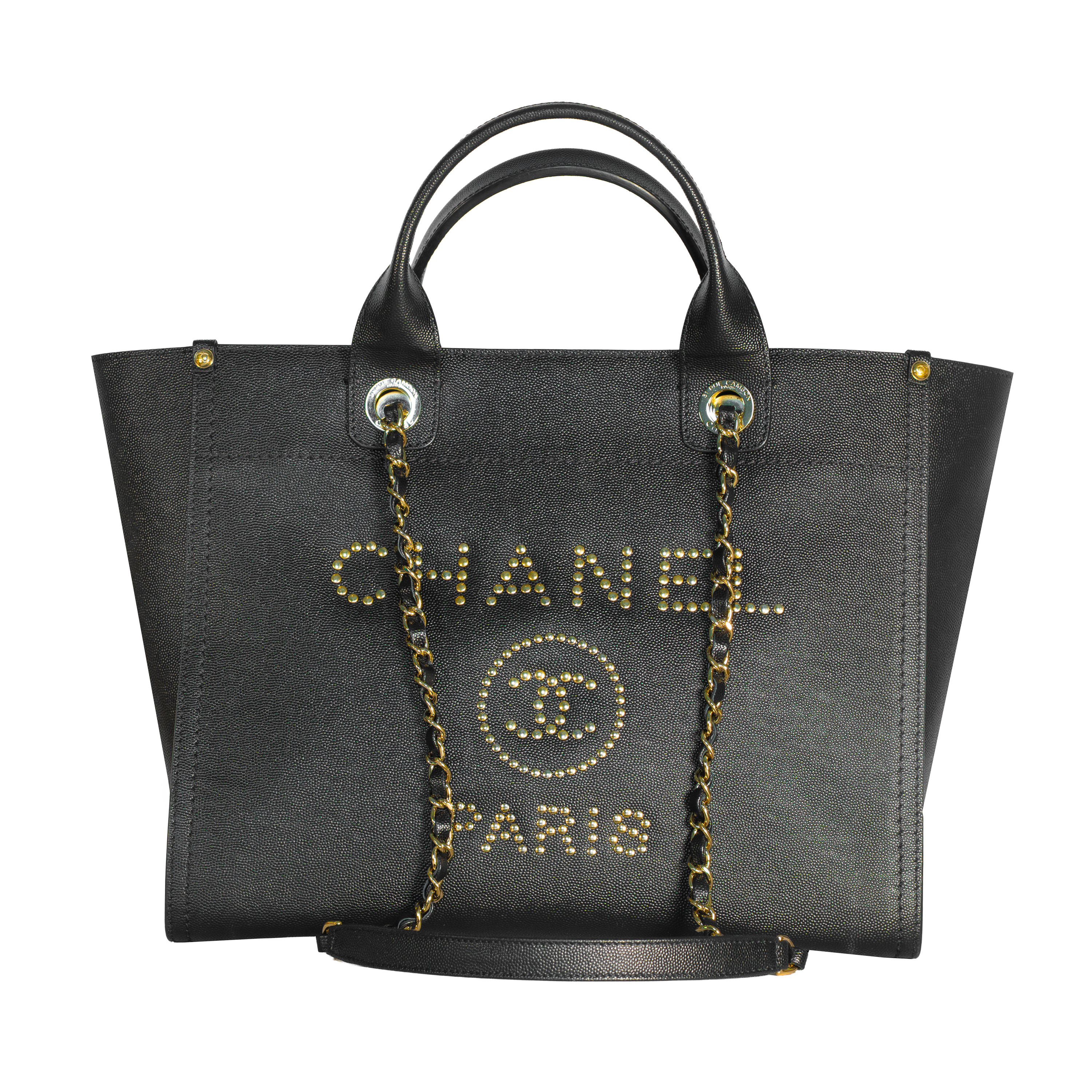 Image #1 Caviar Leather Medium Deauville Black