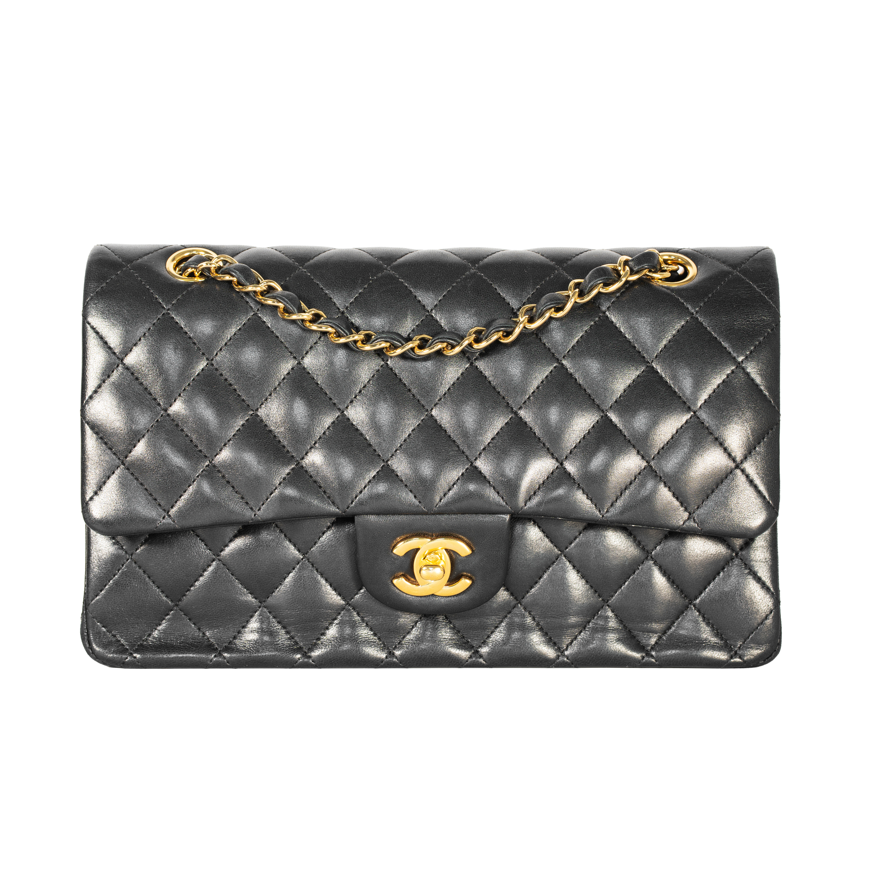 Image #1 Quilted Lambskin Classic Double Flap Medium Black