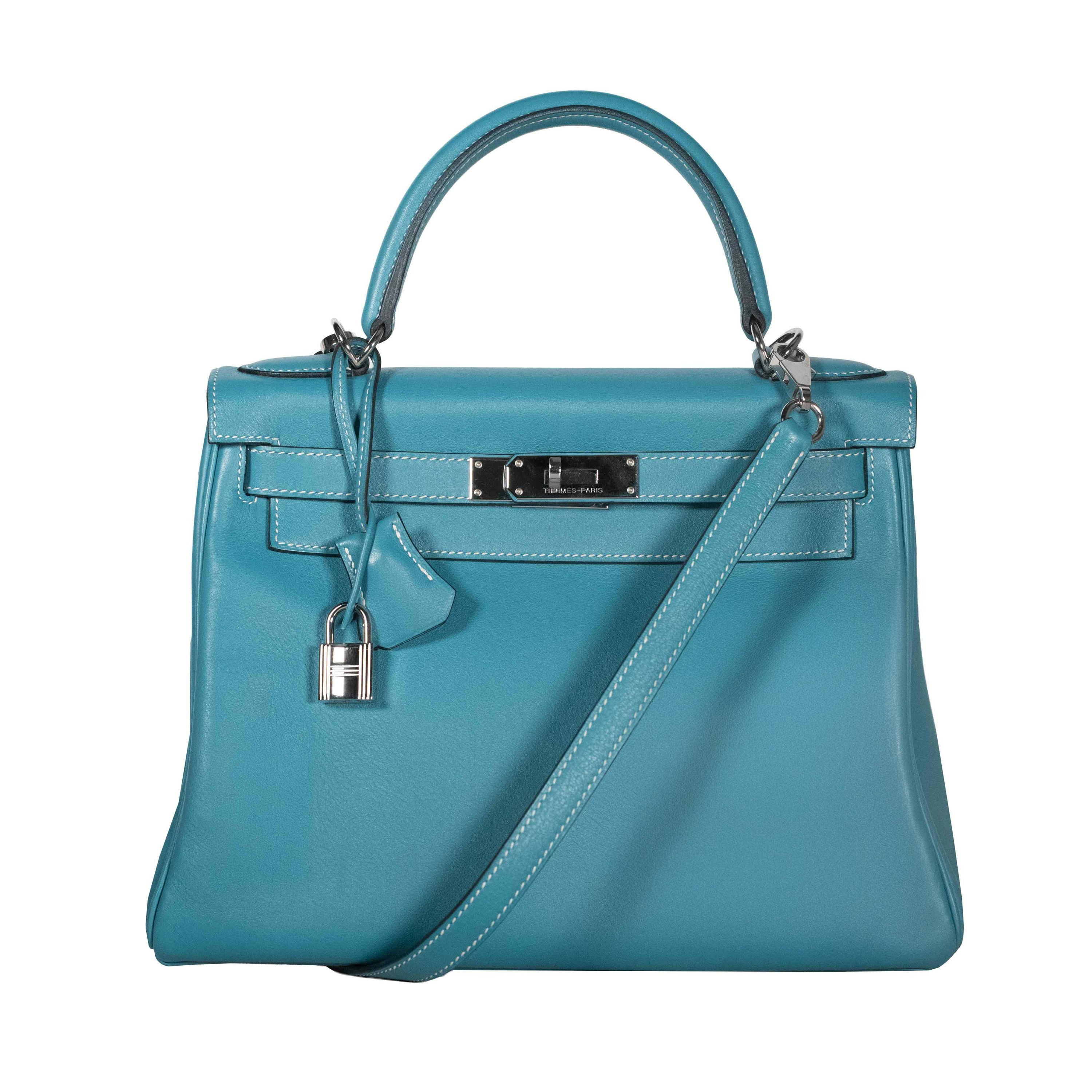 Hermès Swift Kelly 28 Blue Jean