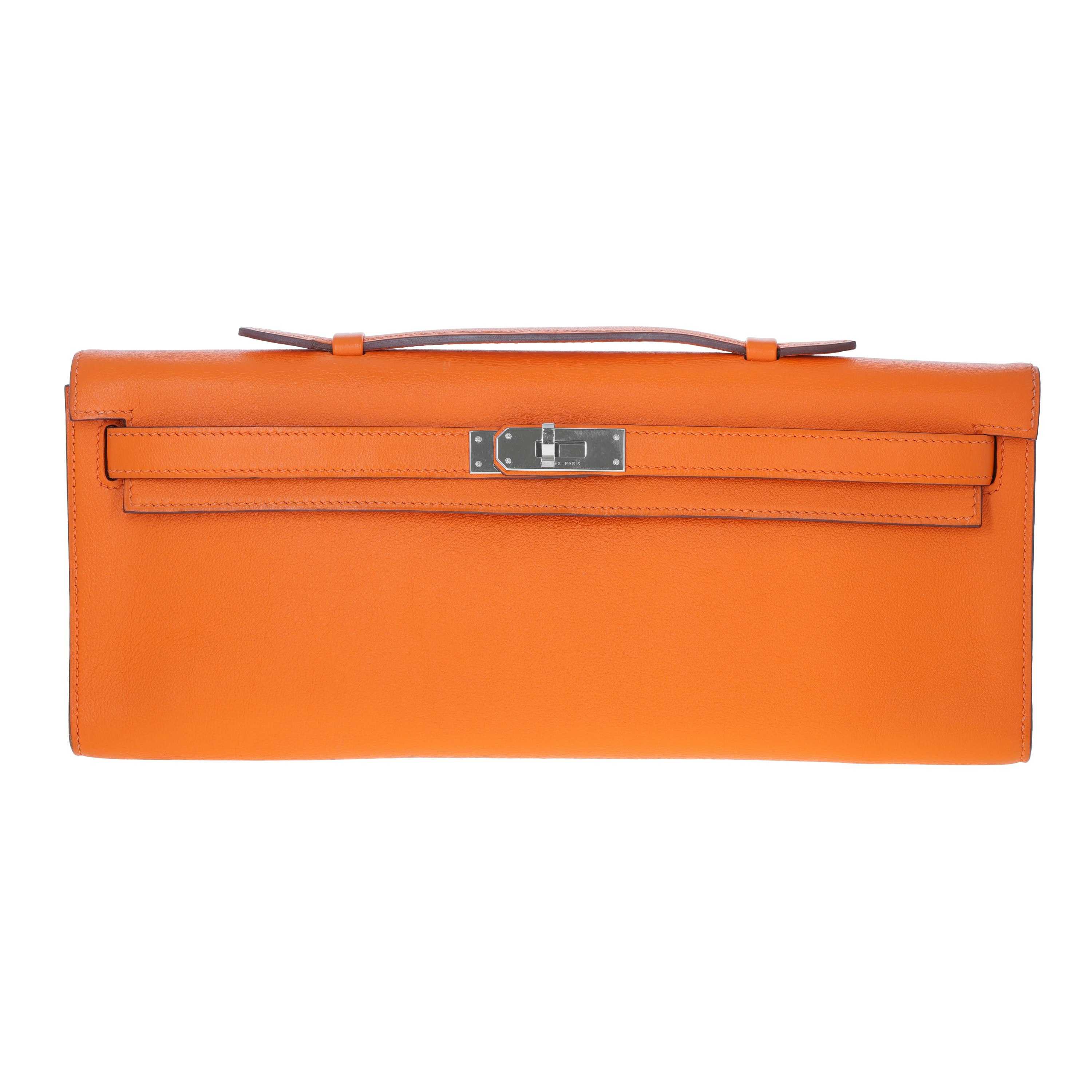 Hermès Swift Kelly Cut Pochette Orange