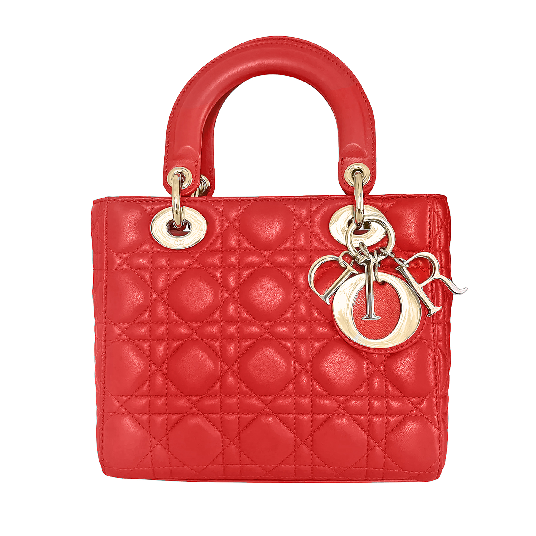 Image #1 Quilted Lambskin My ABCDior Lady Dior Medium Red