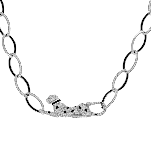 Vertical Diamond Panthere Demoiselle Necklace