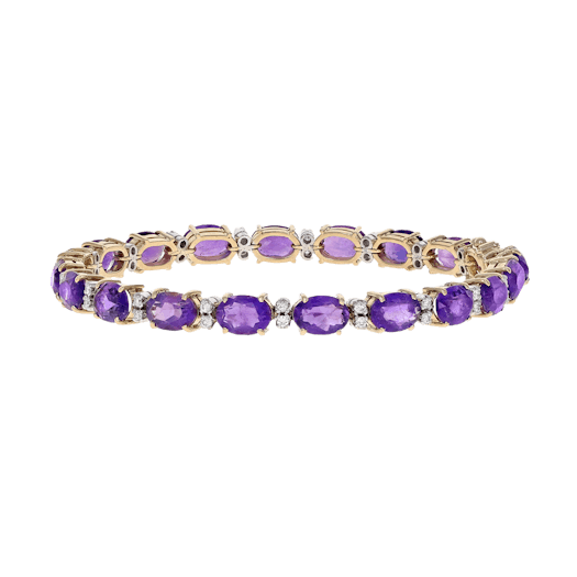 Vertical Diamond & Amethyst Bracelet