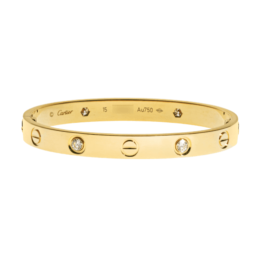 Vertical 4 Diamond Love Bracelet - Size 15