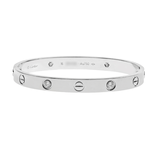 Vertical 4 Diamond Love Bracelet- Size 16