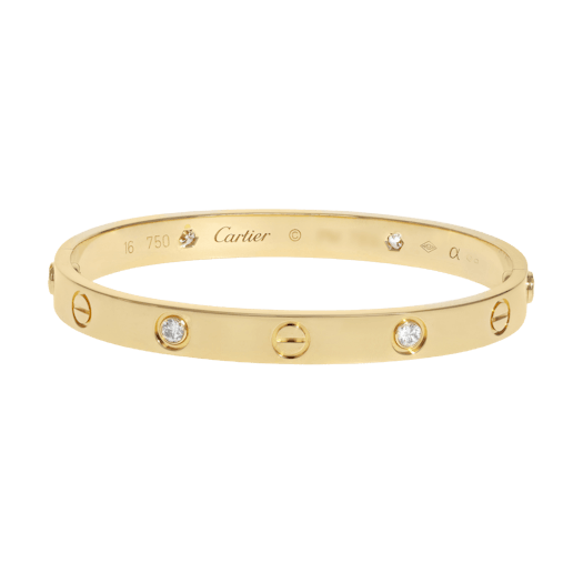 Vertical 4 Diamond Love Bracelet - Size 16