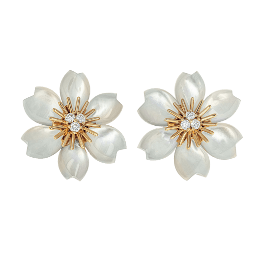 Vertical Rose de Noel Earrings