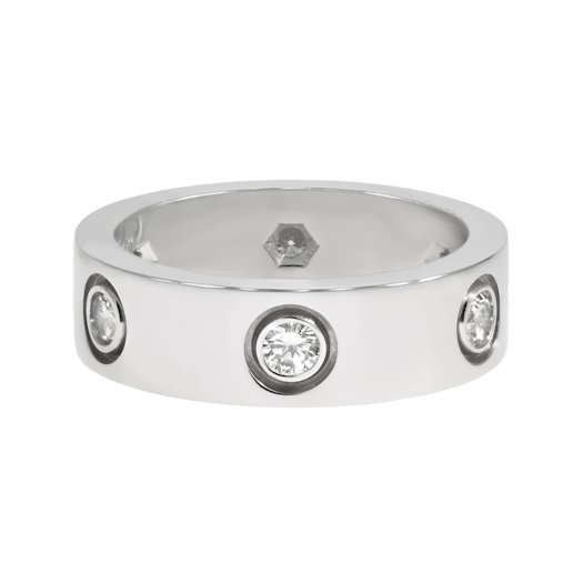 Vertical Diamond Love Ring-Size 50