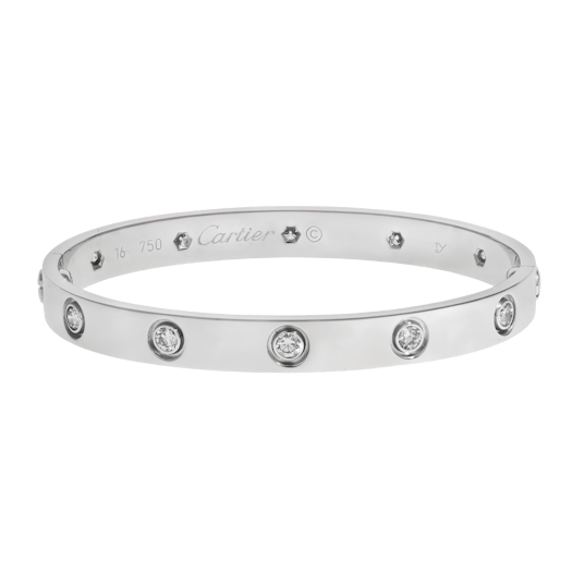 Vertical 10 Diamond Love Bracelet-Size 16