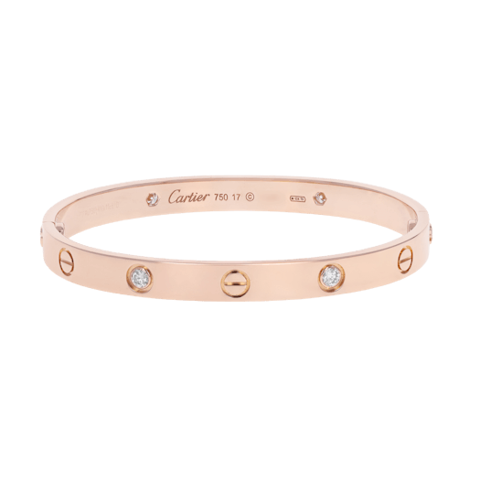 Vertical 4 Diamond Love Bracelet- Size 17
