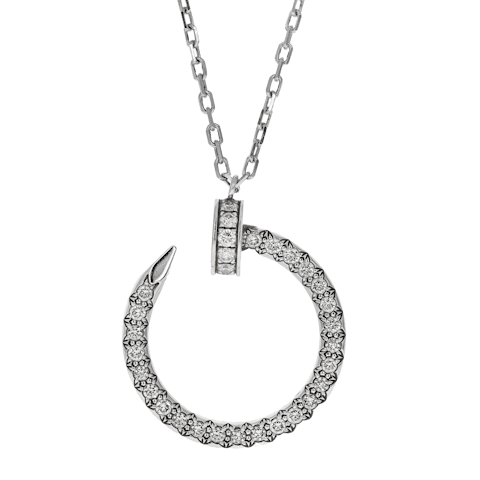 Vertical Juste un Clou Diamond Pendant