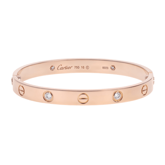 Vertical 4 Diamond Love Bracelet- Size 16