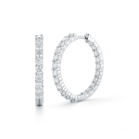 Vertical 18K White Gold The Perfect Diamond Small Hoops