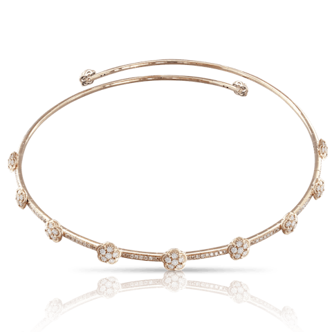 Vertical 18K Rose Gold Figlia Dei Fiori Diamond Choker
