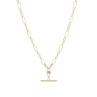 Vertical Mixed Paperclip and Rolo Chain Lariat Necklace
