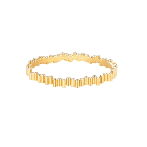 Vertical 18KT Yellow Gold Edge Cylinder