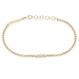 Vertical 3 Diamond Bezel Box Chain Bracelet