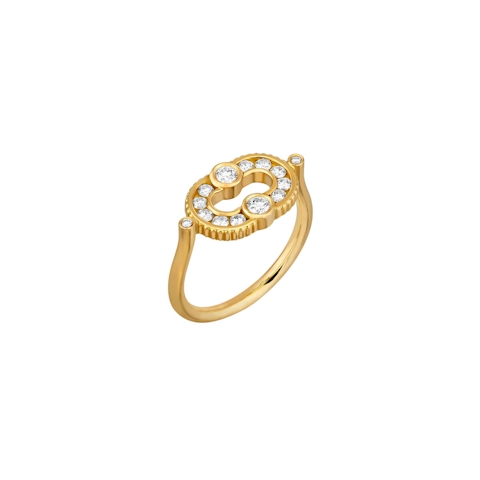 Vertical 18KT Yellow Gold Diamond Ring