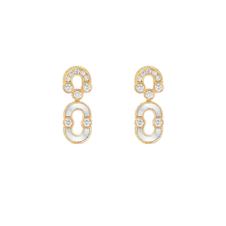 Vertical 18KT Yellow Gold Diamond Earring