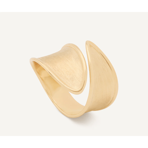 Vertical 18K Yellow Gold Lunaria Bypass Band