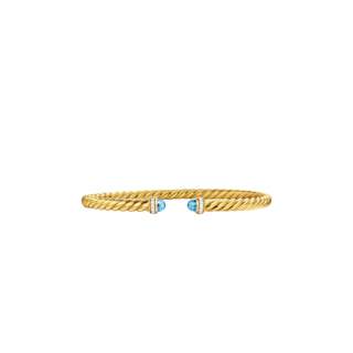 Vertical Cablespira® Flex Bracelet 18K Yellow Gold with Blue Topaz and Diamonds, 4mm