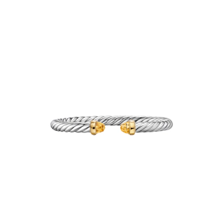 Vertical Cable Flex® Bracelet Sterling Silver with 14K Yellow Gold and Citrine, 6mm