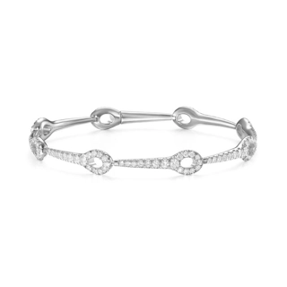 Vertical 18K White Gold Lola Needle Full Diamond Bracelet